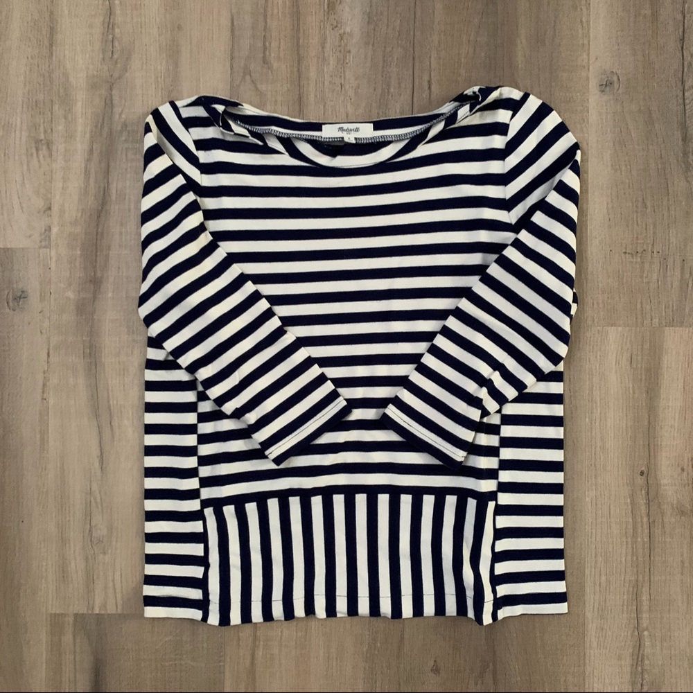 Madewell Striped Blouse Top Size Small